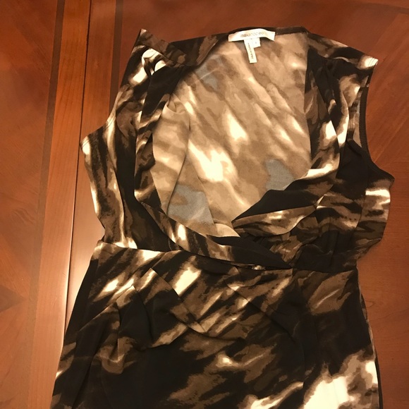 Multi neutral faux wrap dress - Picture 3 of 7